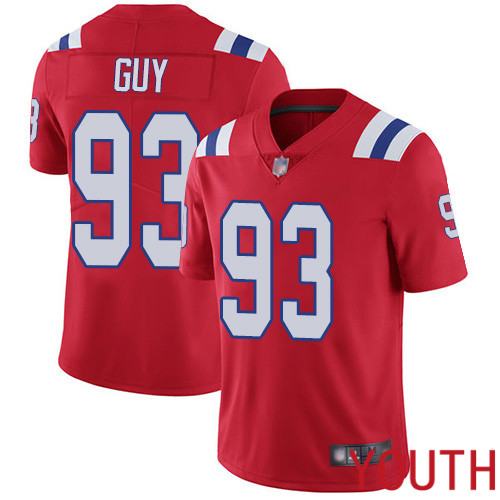 New England Patriots Football #93 Vapor Limited Red Youth Lawrence Guy Alternate NFL Jersey
